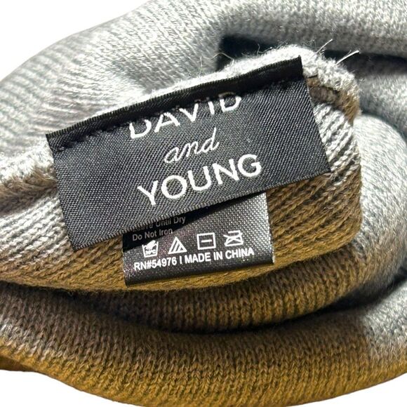 David and Young Be Kind Beaded Light Gray Knit Stretch Beanie Cap Winter Hat NWT - Picture 10 of 13
